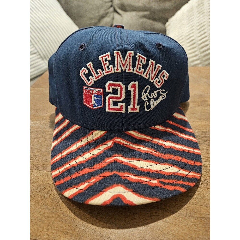 Vintage Roger Clemens Boston Red Sox Zubaz Snapback Hat 90s Basball